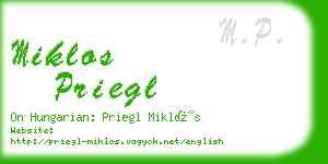 miklos priegl business card